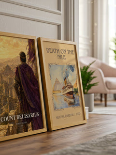 Count Belisarius watercolour print framed by window – literary home decor