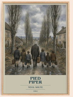 Pied Piper book cover book poster by Nevil Shute – framed literary art print
