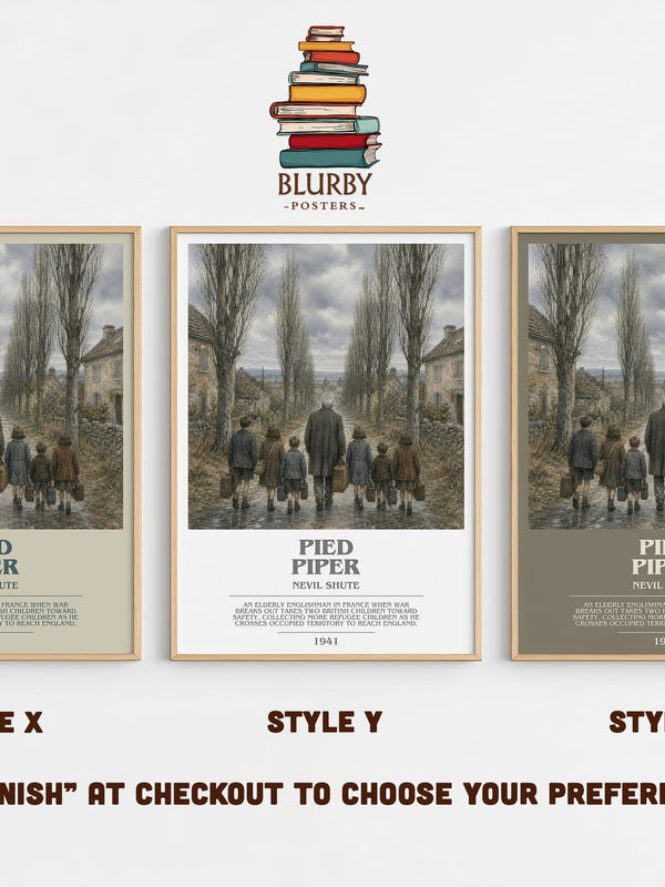 Pied Piper bookish print in frame leaning in hallway – historical fiction wall art