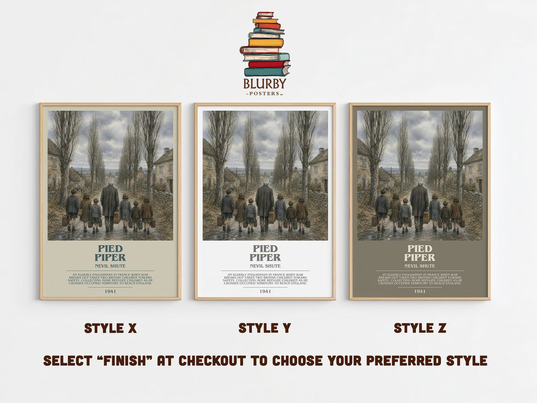 Pied Piper bookish print in frame leaning in hallway – historical fiction wall art (mockup)