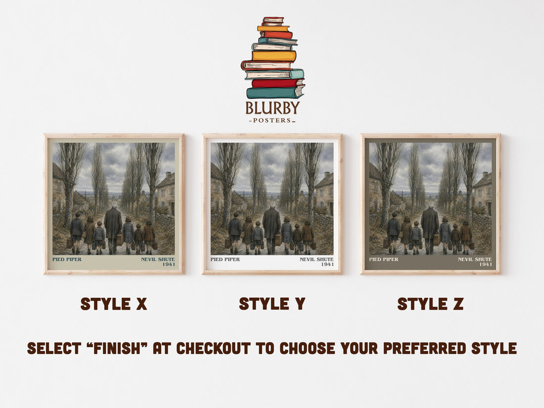Pied Piper literary print in frame leaning in hallway – historical fiction wall art (mockup)