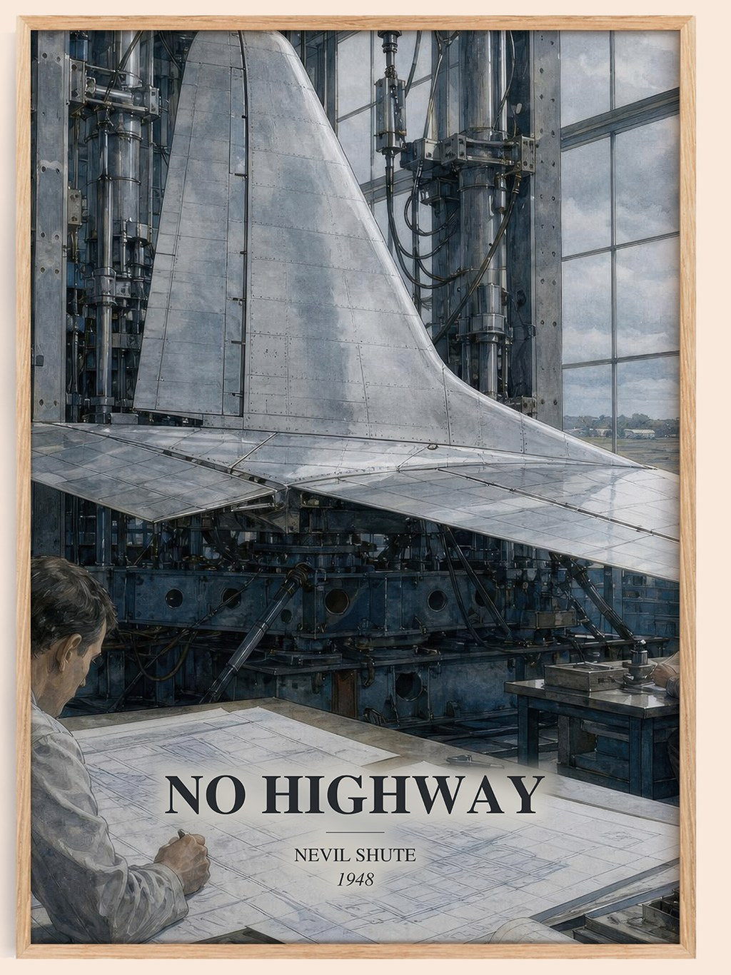 No Highway watercolour book poster by Nevil Shute – framed literary art print