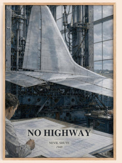 No Highway watercolour book poster by Nevil Shute – framed literary art print