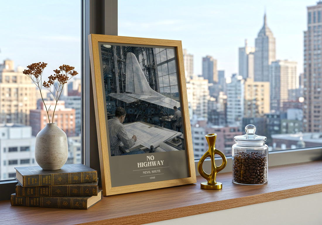 No Highway book cover print framed by window – literary home decor