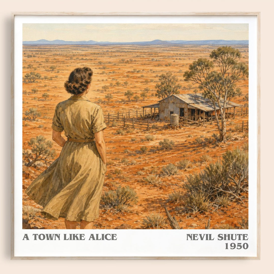 A Town Like Alice literary book poster by Nevil Shute – framed literary art print