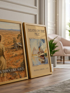 A Town Like Alice watercolour print framed by window – literary home decor