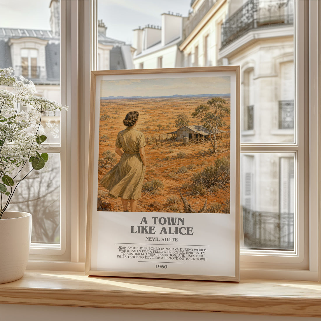 A Town Like Alice bookish poster colour and style options – Nevil Shute book art