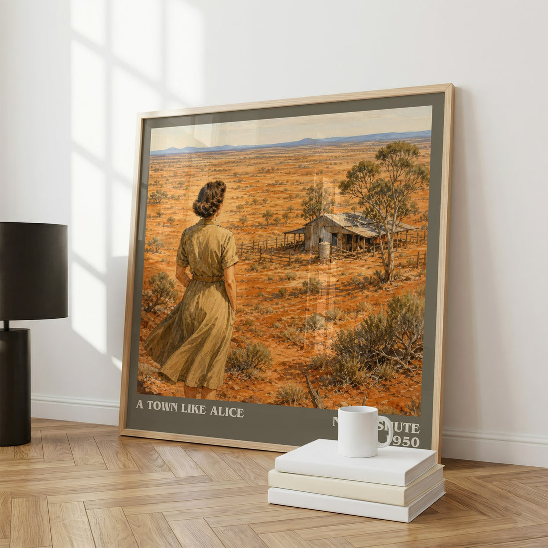 A Town Like Alice literary print framed by window – literary home decor