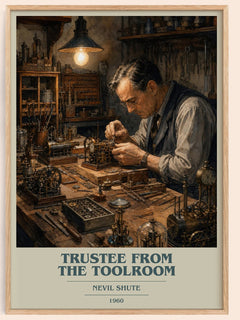 Trustee from the Toolroom book cover book poster by Nevil Shute – framed literary art print