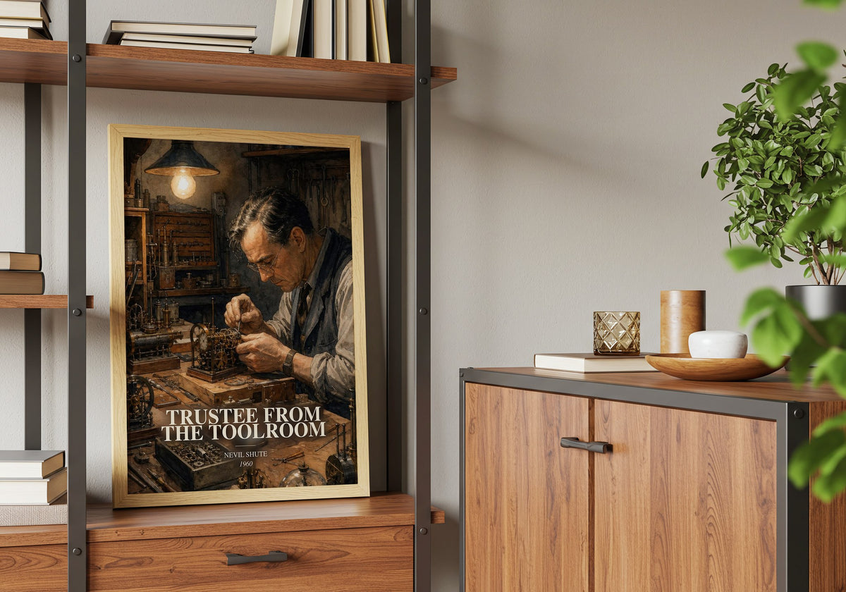 Trustee from the Toolroom book watercolour illustration paper finish options – matte satin gloss