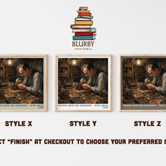 Trustee from the Toolroom literary print in frame leaning in hallway – adventure wall art