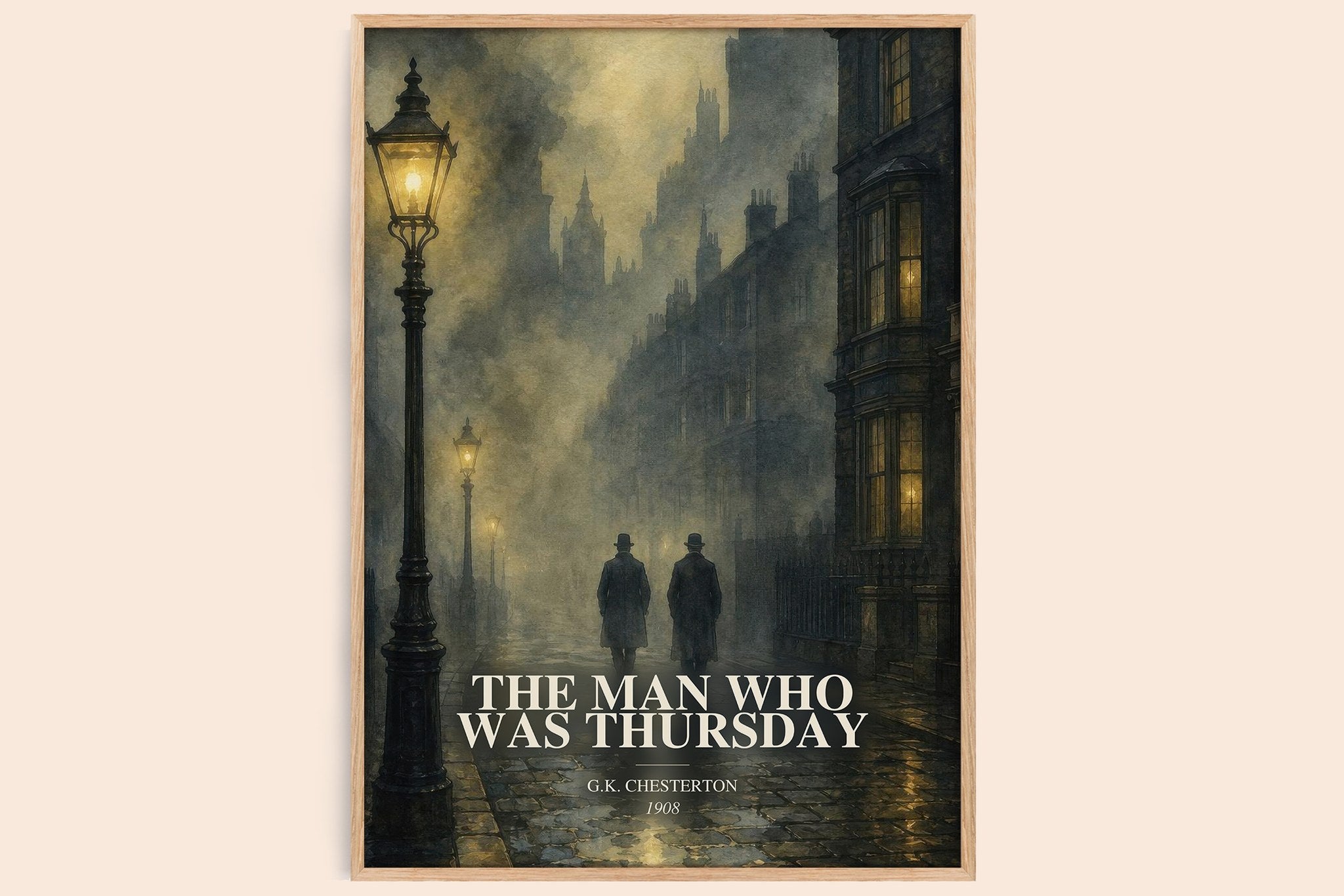 Man Who Was Thursday Book Watercolour Illustration by G.K. Chesterton