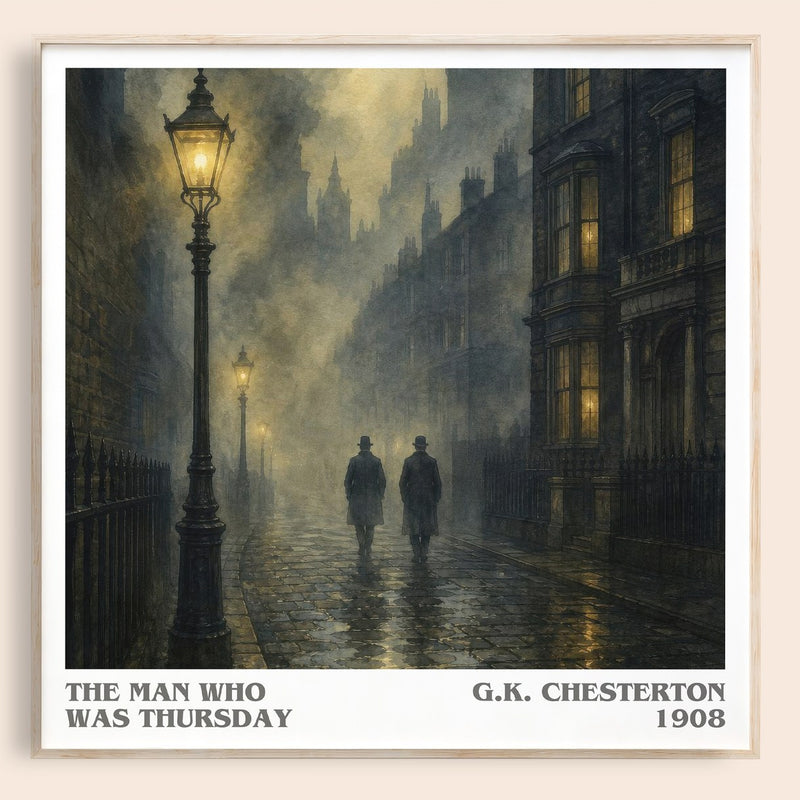 The Man Who Was Thursday literary book poster by G.K. Chesterton – framed literary art print