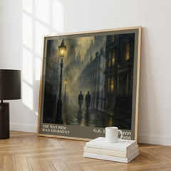 The Man Who Was Thursday literary print framed by window – literary home decor