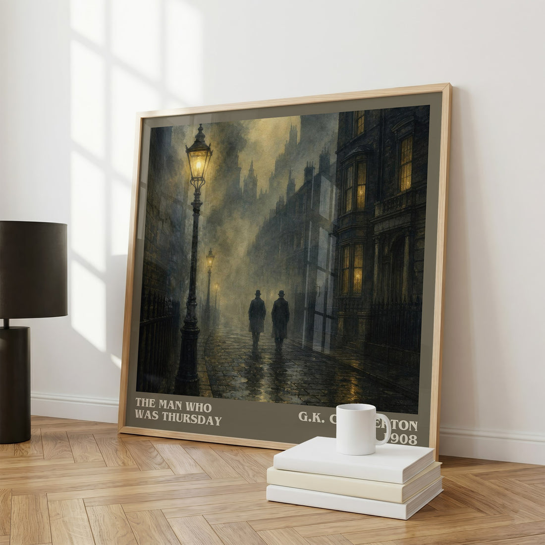 The Man Who Was Thursday literary print framed by window – literary home decor
