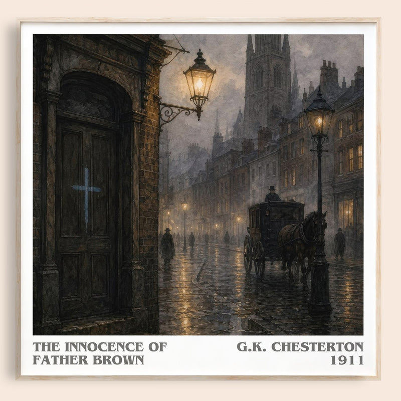 The Innocence of Father Brown literary book poster by G.K. Chesterton – framed literary art print