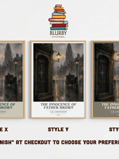 The Innocence of Father Brown book cover print in frame leaning in hallway – mystery wall art