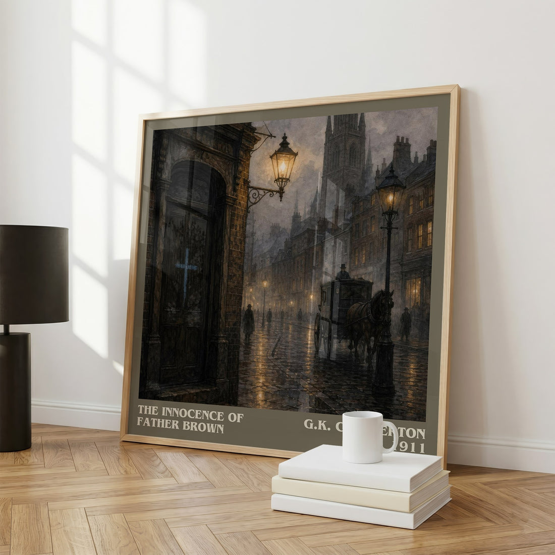 The Innocence of Father Brown literary print framed by window – literary home decor