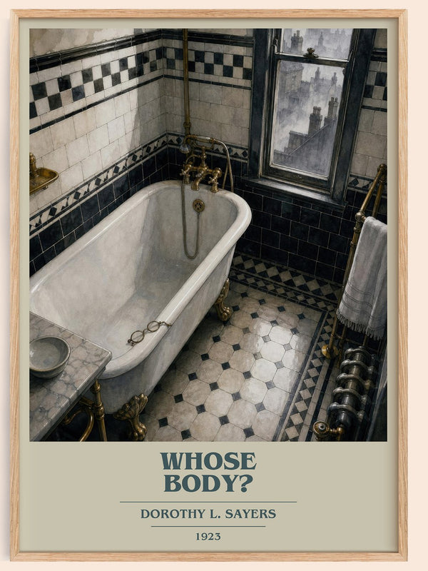 Whose Body? book cover book poster by Dorothy L. Sayers – framed literary art print