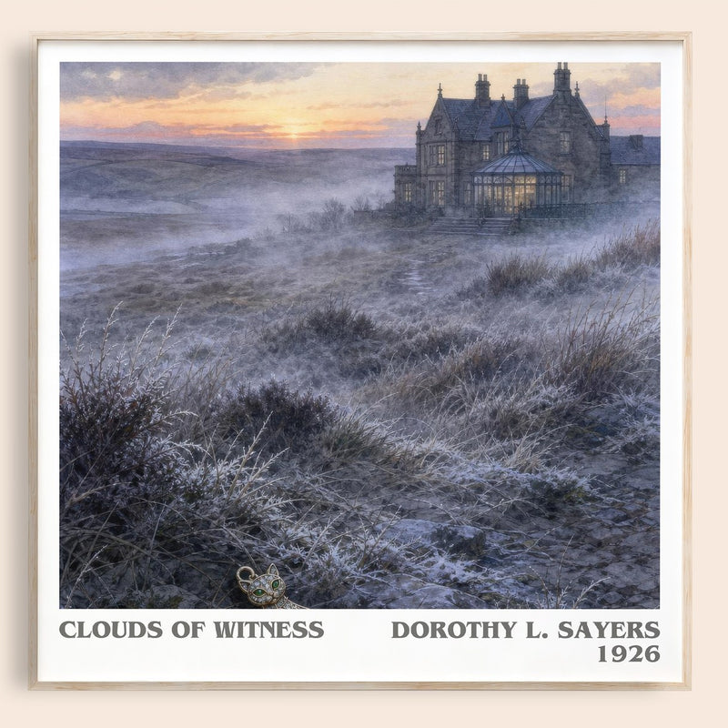 Clouds of Witness literary book poster by Dorothy L. Sayers – framed literary art print
