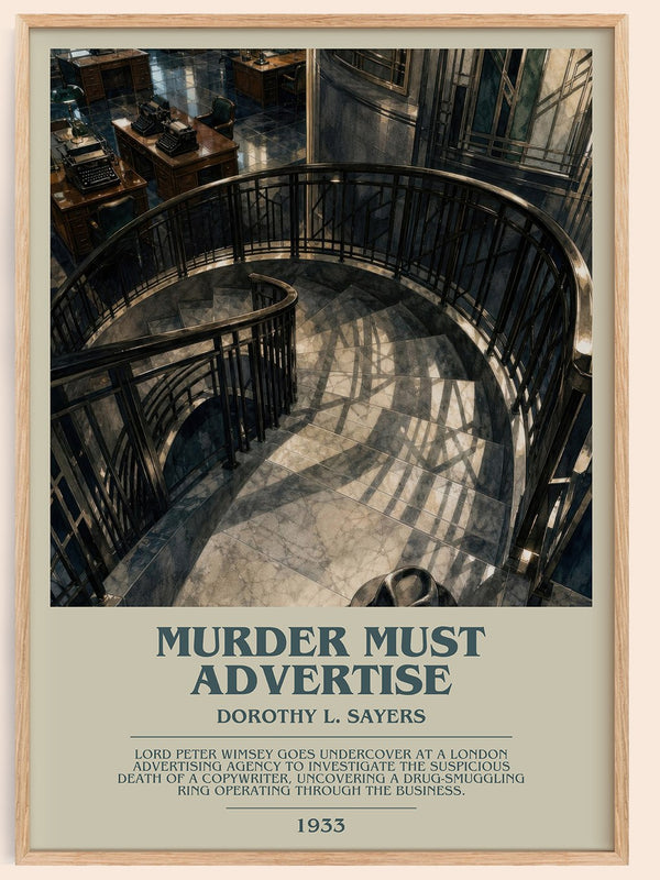 Murder Must Advertise bookish book poster by Dorothy L. Sayers – framed literary art print