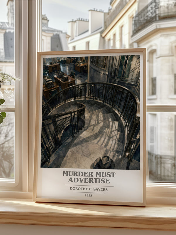 Murder Must Advertise book cover poster colour and style options – Dorothy L. Sayers book art
