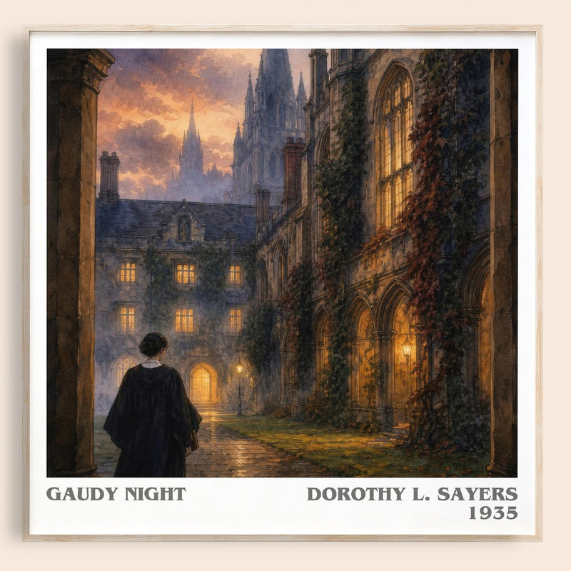 Gaudy Night literary book poster by Dorothy L. Sayers – framed literary art print