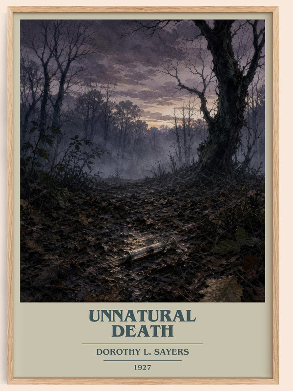 Unnatural Death book cover book poster by Dorothy L. Sayers – framed literary art print