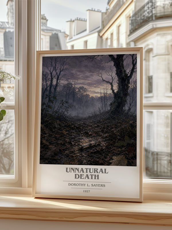 Unnatural Death book cover poster colour and style options – Dorothy L. Sayers book art