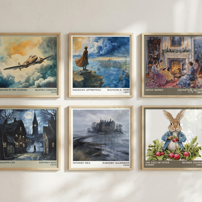 Mystery Mile literary art print colour and style options – Margery Allingham book art