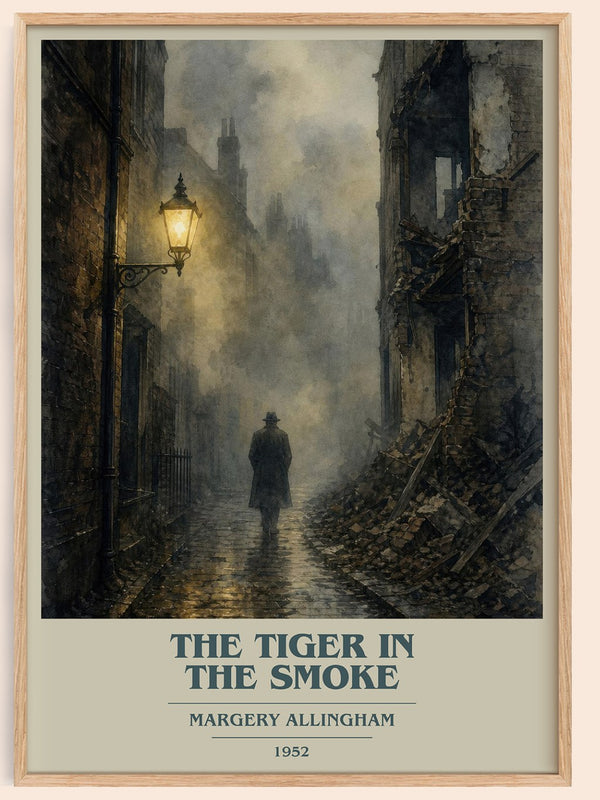The Tiger in the Smoke book cover book poster by Margery Allingham – framed literary art print