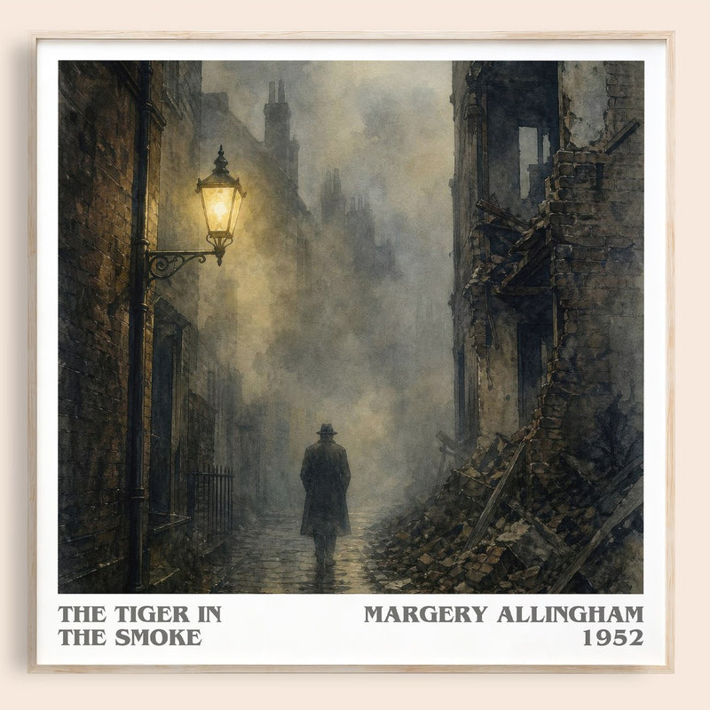 The Tiger in the Smoke literary book poster by Margery Allingham – framed literary art print
