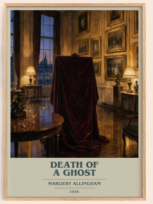 Death of a Ghost book cover book poster by Margery Allingham – framed literary art print