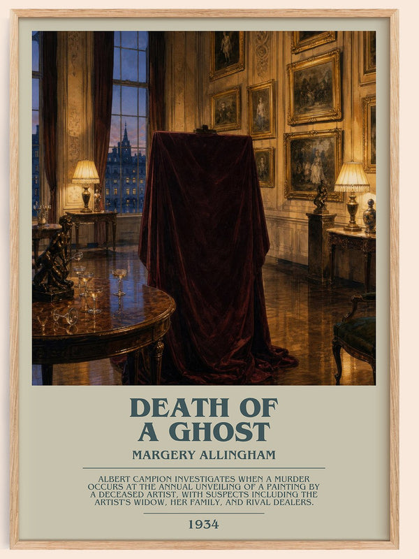 Death of a Ghost bookish book poster by Margery Allingham – framed literary art print
