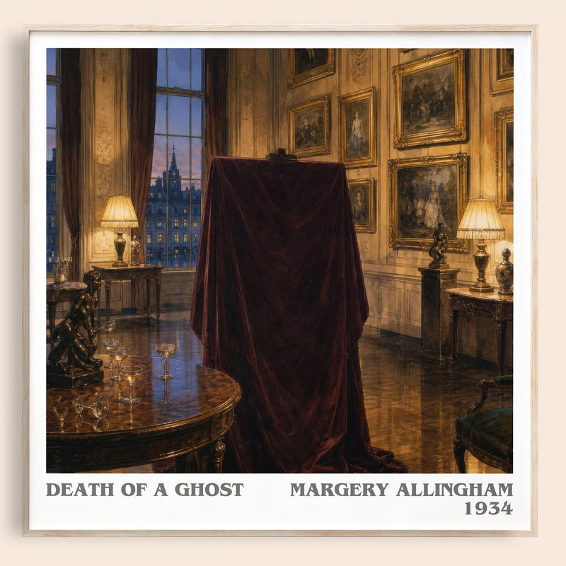 Death of a Ghost literary book poster by Margery Allingham – framed literary art print