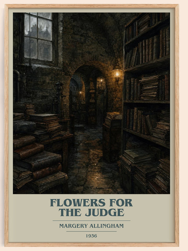 Flowers for the Judge book cover book poster by Margery Allingham – framed literary art print