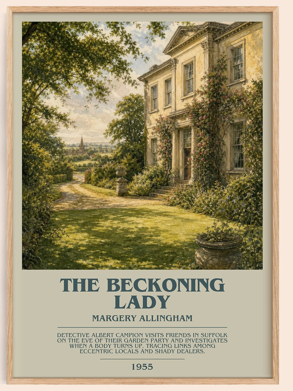 The Beckoning Lady bookish book poster by Margery Allingham – framed literary art print