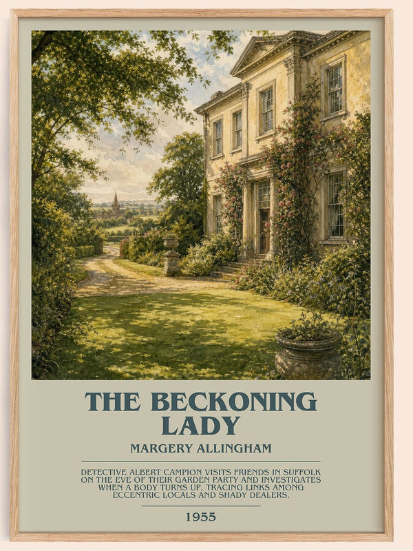 The Beckoning Lady bookish book poster by Margery Allingham – framed literary art print