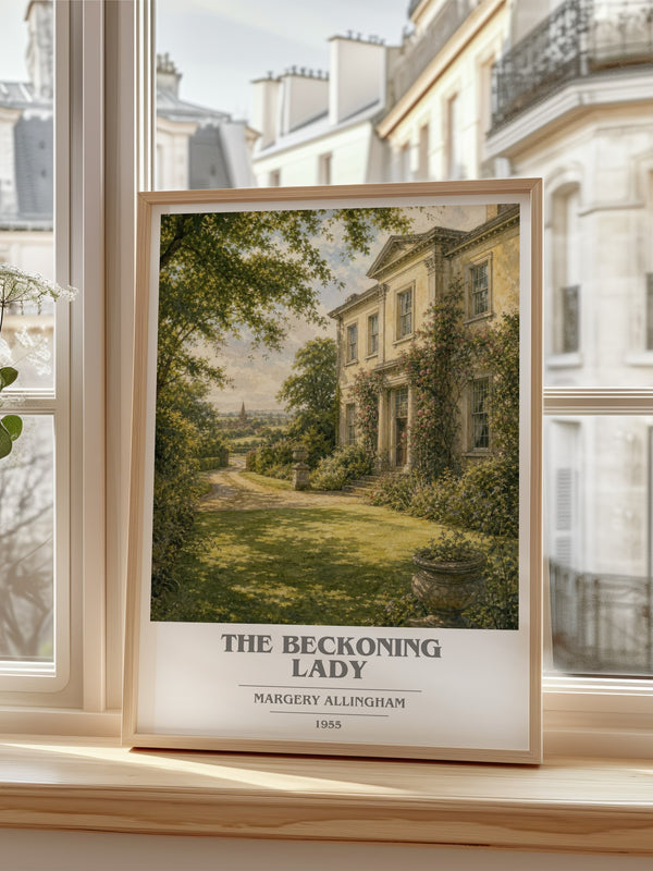 The Beckoning Lady book cover poster colour and style options – Margery Allingham book art
