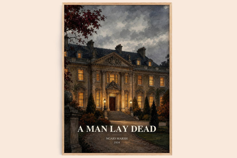 A Man Lay Dead Book Watercolour Illustration by Ngaio Marsh (Edge style)