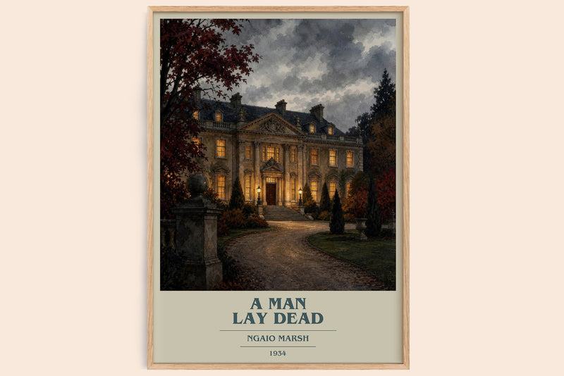 A Man Lay Dead Book Cover Poster by Ngaio Marsh (Modern Minimalist style)