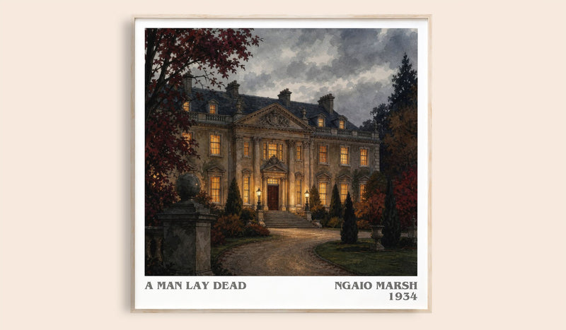A Man Lay Dead Literary Art Print by Ngaio Marsh (Square style)