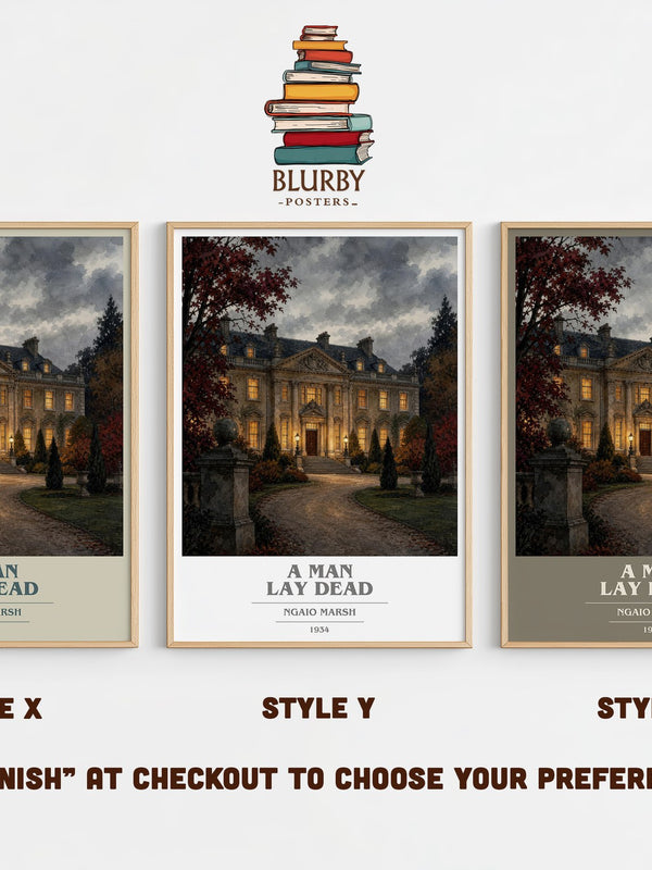 A Man Lay Dead book cover print in frame leaning in hallway – mystery wall art