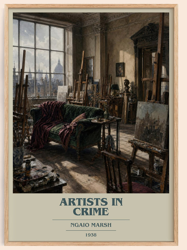 Artists in Crime book cover book poster by Ngaio Marsh – framed literary art print