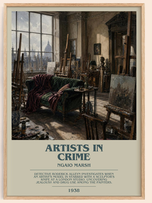 Artists in Crime bookish book poster by Ngaio Marsh – framed literary art print