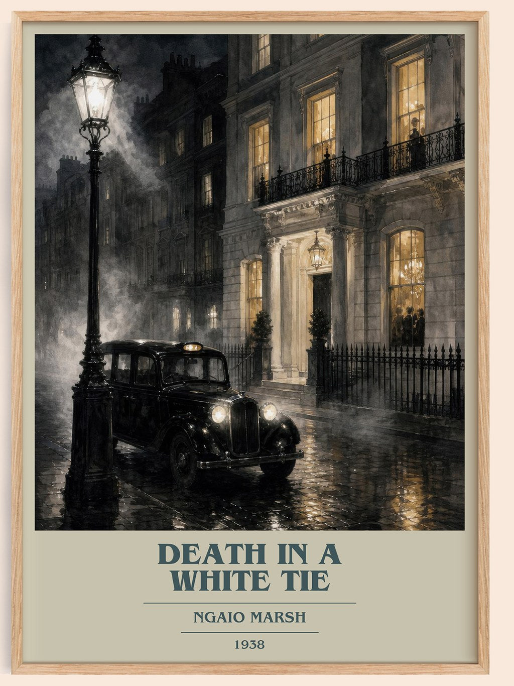 Death in a White Tie book cover book poster by Ngaio Marsh – framed literary art print