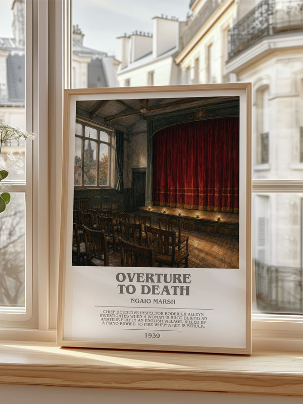 Overture to Death bookish poster colour and style options – Ngaio Marsh book art