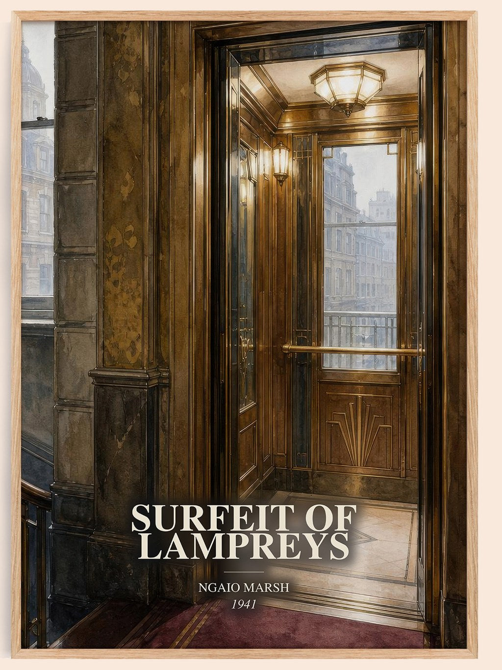 Surfeit of Lampreys watercolour book poster by Ngaio Marsh – framed literary art print