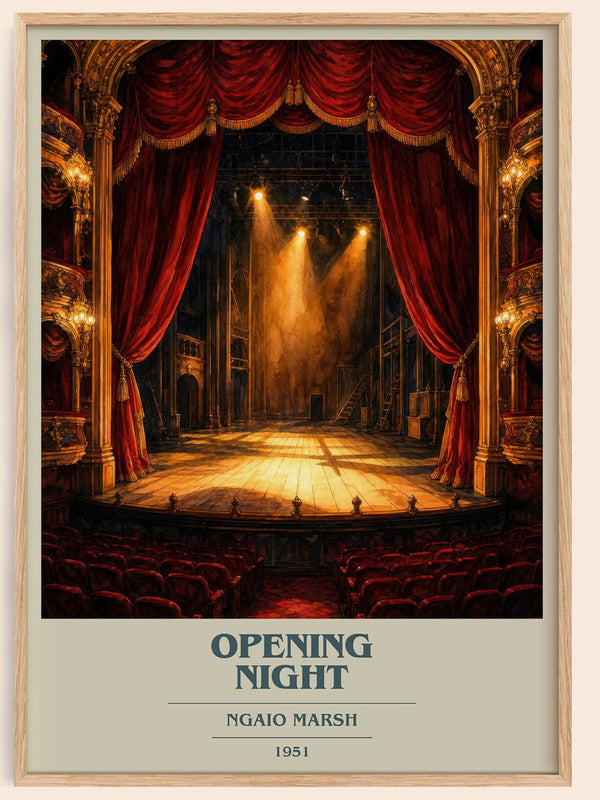 Opening Night book cover book poster by Ngaio Marsh – framed literary art print