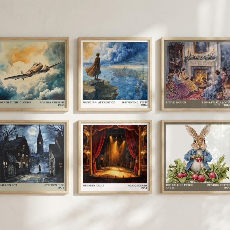 Opening Night literary art print colour and style options – Ngaio Marsh book art